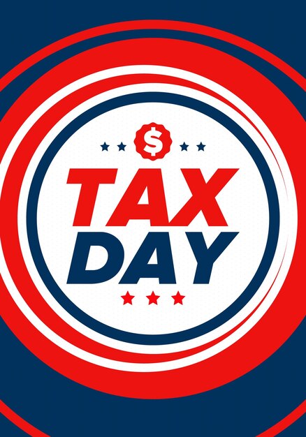 National tax day in the united states federal tax filing deadline american patriotic poster art