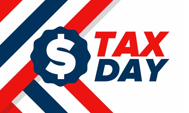 Vector national tax day in the united states federal tax filing deadline american patriotic poster art