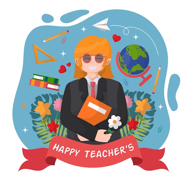 Vector national teacher's day illustration