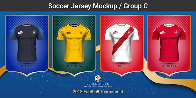 National team soccer jersey group C