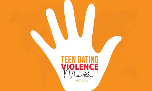 National Teen Dating Violence Awareness Month 디자인 템플릿 개념은 2월 Awareness Vector Illustration에서 관찰되었습니다.