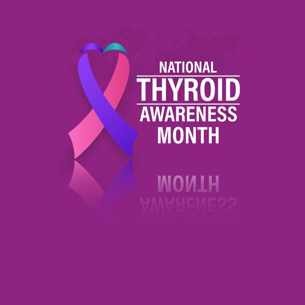 National Thyroid Awareness Month vector sjabloon Promoting Thyroid Health and Wellness with Thyroid Gland and Medical Support Graphics achtergrond banner kaart posterontwerp