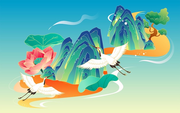 Illustrazione del festival di qingming della marea nazionale poster dell'evento sullo scenario alimentare primaverile in stile cinese