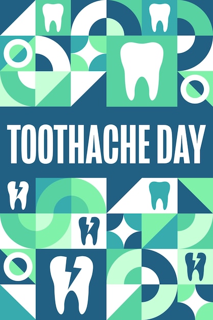 National Toothache Day 9 februari Holiday concept Template voor achtergrond banner kaart poster met tekst inscriptie Vector EPS10 illustratie