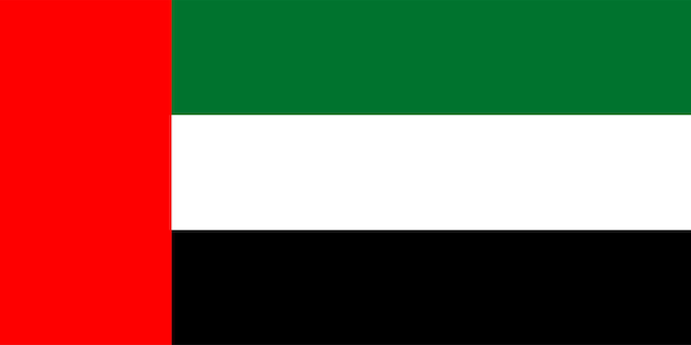 National UAE flag official colors and proportions Vector illustration EPS 10 Vector