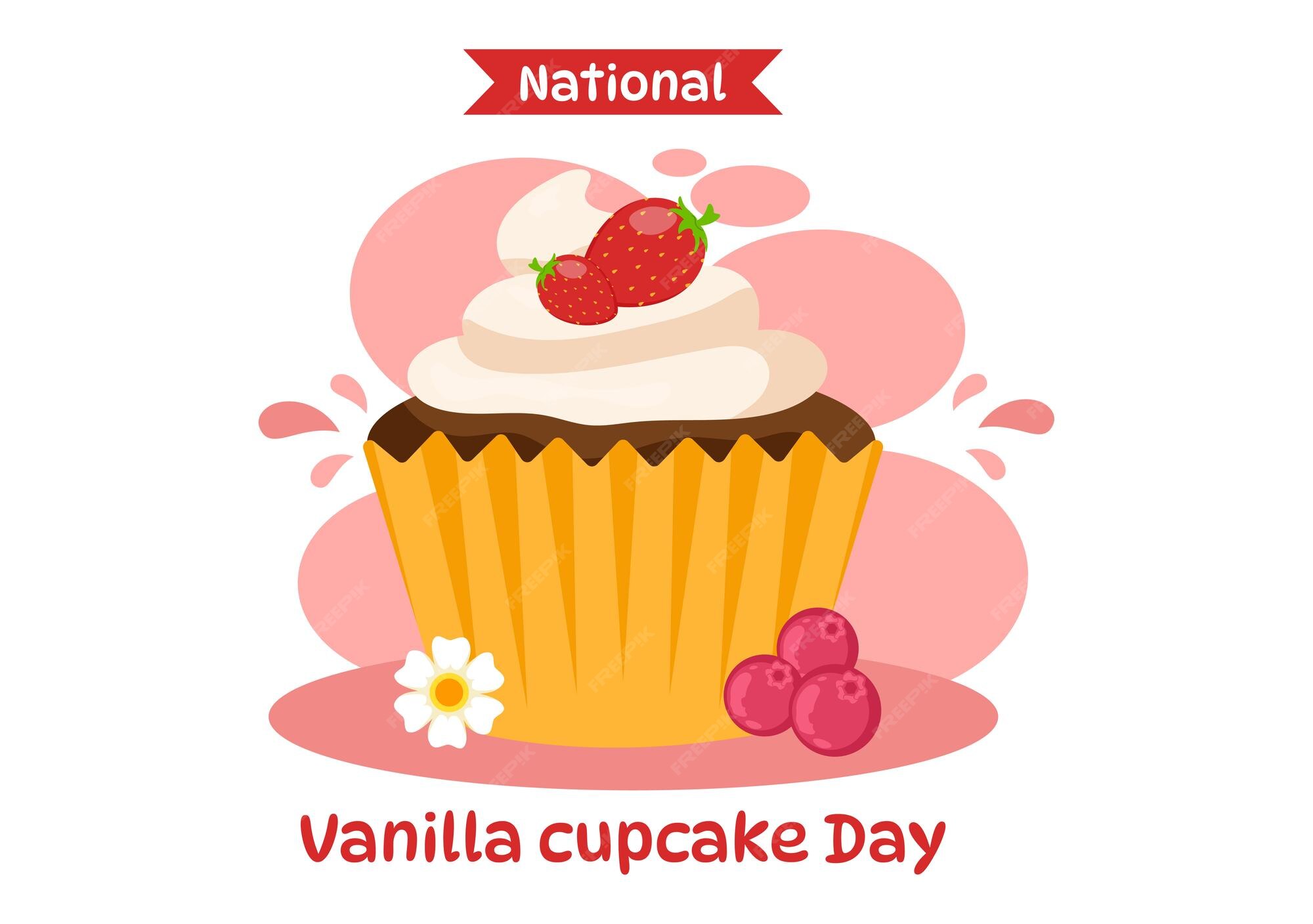 Premium Vector National vanilla cupcake day vector illustration of