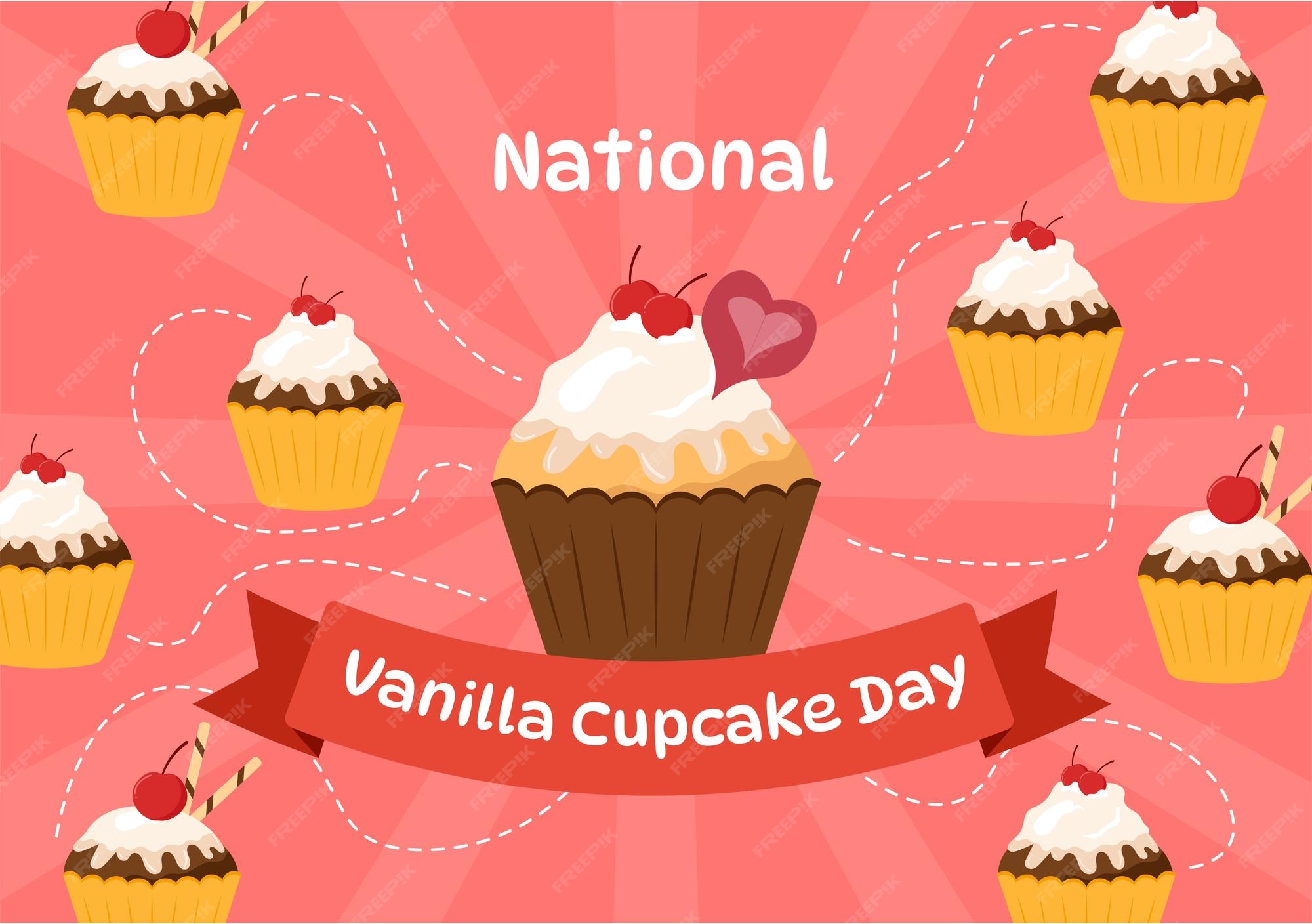 Premium Vector National vanilla cupcake day vector illustration of