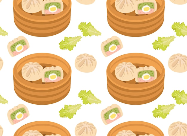 National Vietnamese food Seamless pattern in vector Asian food