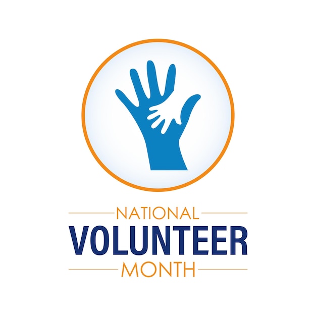 Vector national volunteer month celebrated every year of april vector banner flyer poster and social medial template design