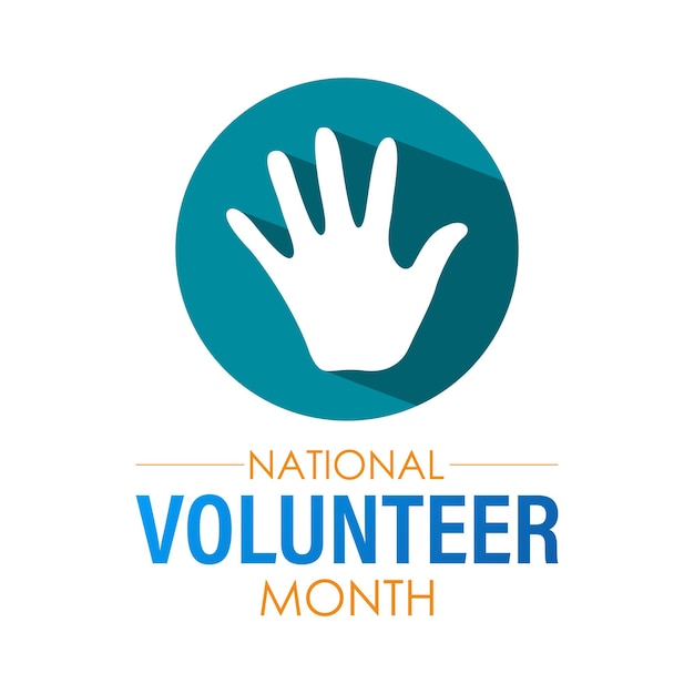 Национальный месяц добровольцев отмечается каждый год в апреле Векторный баннер флаер плакат и дизайн шаблона социальных медиа