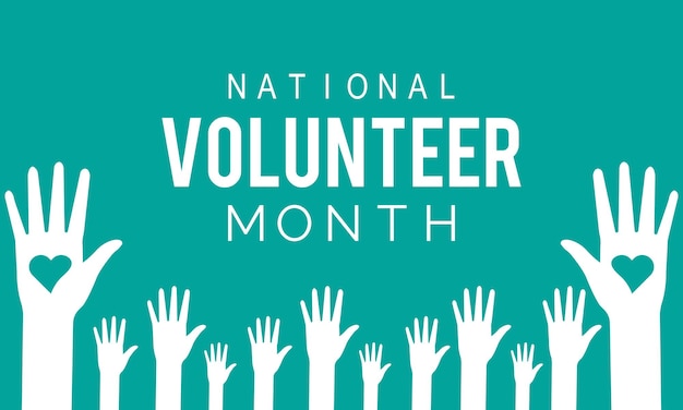 National Volunteer Month Volunteers communities template for banner card poster backgroundxA