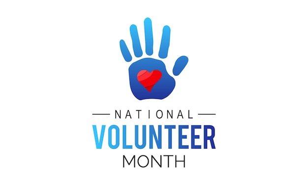 Modello di comunità di volontari del mese del volontariato nazionale per poster di carta banner backgroundxa