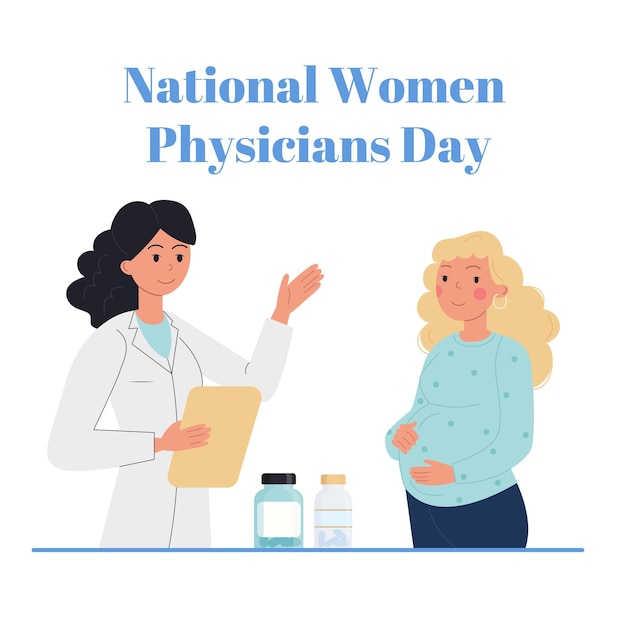 Вектор национального дня женщин-врачей