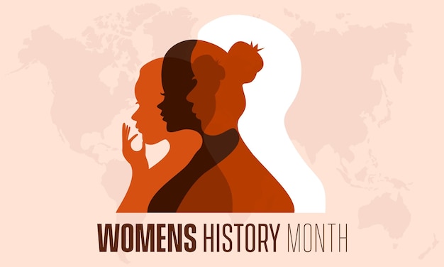 National Women's History Month Vaak over het hoofd gezien bijdragen van vrouwen aan de geschiedenisconceptcampagne in maart
