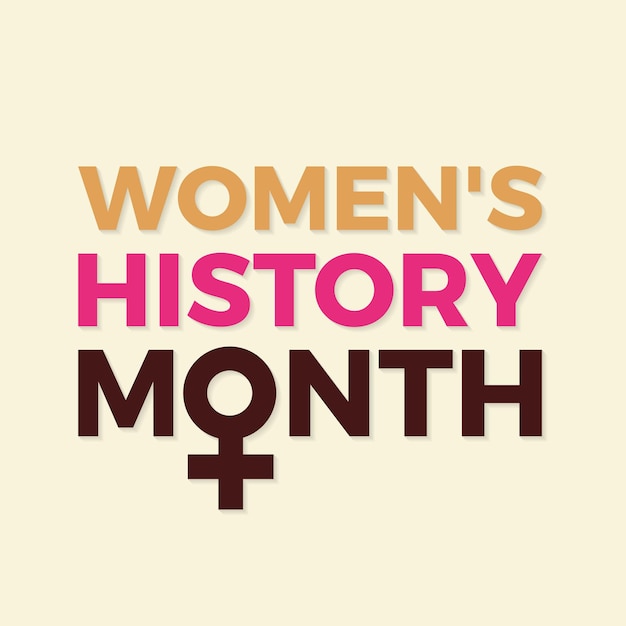 ナショナル・ウーマンズ・ヒストリー・ムーン (National Women's History Month) は毎年3月に開催される女性の権利ベクトル・バナー・フライヤー・ポスターソーシャル・メディア・テンプレート・デザイン