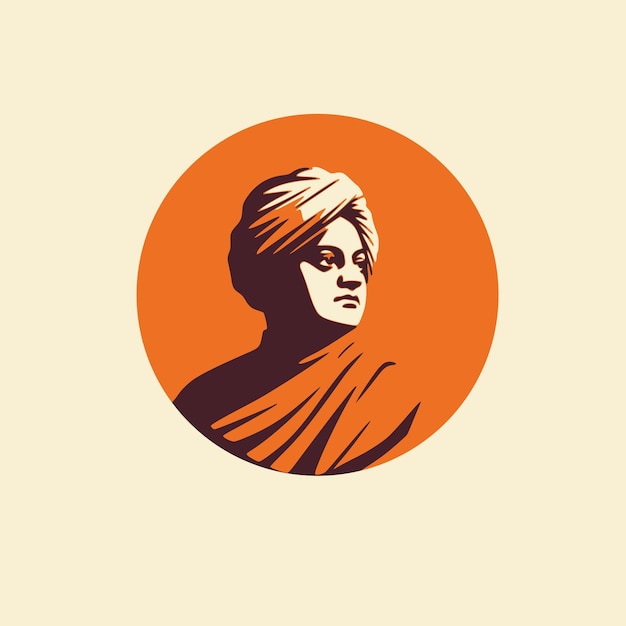 Vector national youth day greetings with swami vivekananda illustration