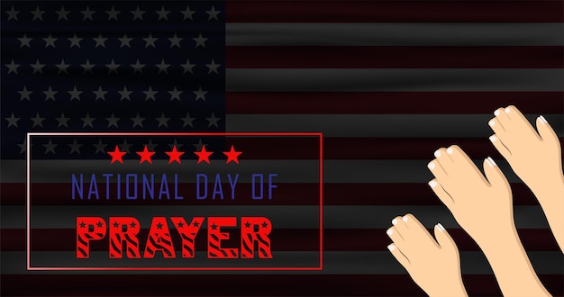 Nationale dag van gebed met Usa vlag ontwerp poster.