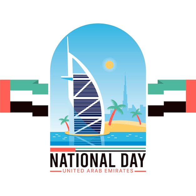 Vector nationale feestdag van de verenigde arabische emiraten