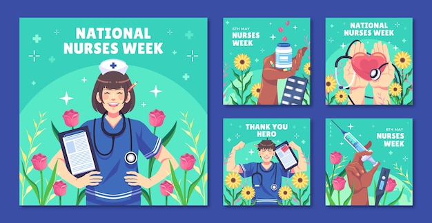 Nationale flat verpleegsters week instagram posts collectie.