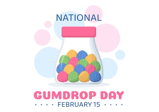 Nationale Gumdrop-dag op 15 februari met Holiday of Delicious Sweets for Children in Illustration