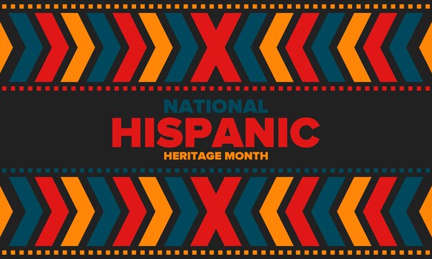 Vector nationale hispanic heritage month in de herfst spaanstalige en latino-amerikaanse cultuur vector poster