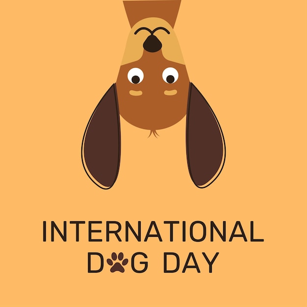 Nationale hondendag 26 augustus Cartoon teckel geïsoleerde vectorillustratie