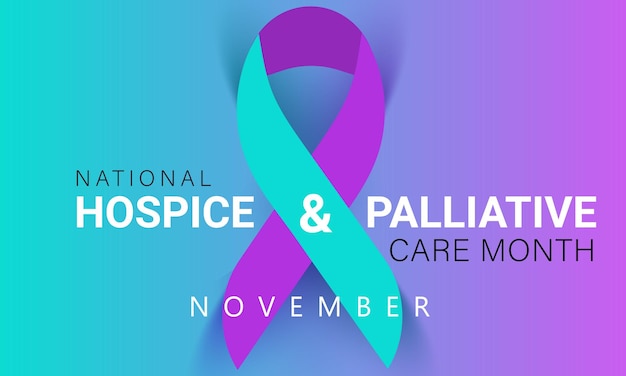 Nationale Hospice en Palliatieve zorg maand achtergrond banner kaart poster sjabloon Vector