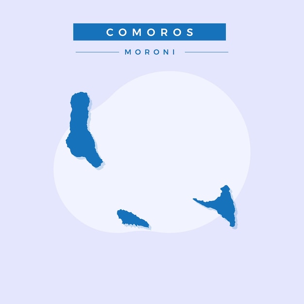 Nationale kaart van de Comoren Comoren kaart vector illustratie vector van de Comoren Map