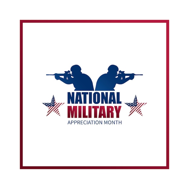 Nationale militaire waarderingsmaand in mei, vectorillustratie.