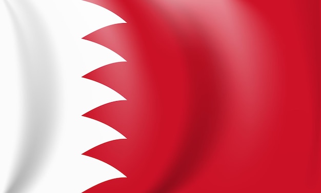 Vector nationale rode en witte vlag van het koninkrijk bahrein wuivende banner