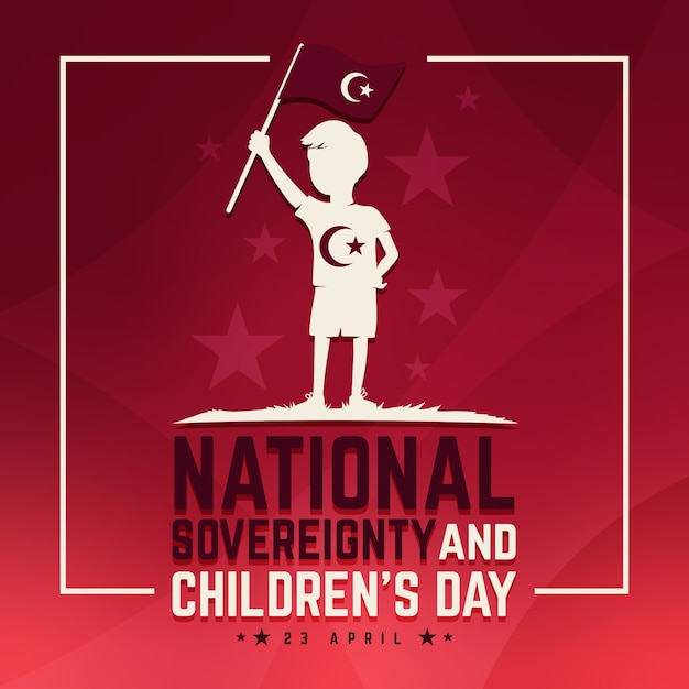 Vector nationale soevereiniteit en kinderdag en vlag