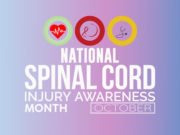 Nationale Spinal Cord Injury Awareness Month bevordert onderwijsondersteuning en belangenbehartiging voor een meer inclusieve en toegankelijke wereld Vectorillustratiesjabloon