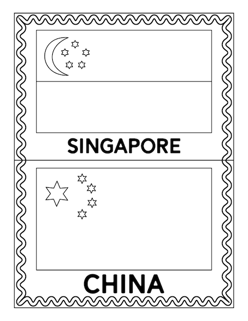 Nationale vlag kleurplaten vector