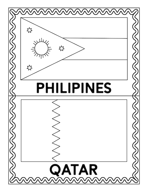 Nationale vlag kleurplaten vector