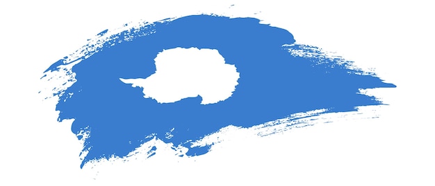 Nationale vlag van Antarctica met curve vlek penseelstreek effect op witte achtergrond