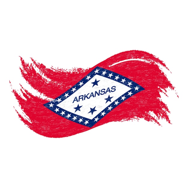 Nationale vlag van Arkansas ontworpen met behulp van penseelstreken geïsoleerd op een witte achtergrond vectorillustratie