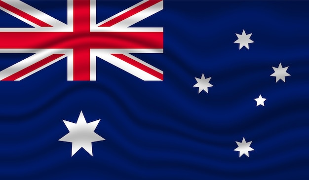 Nationale vlag van australië 3d zwaaiende vectorillustratie