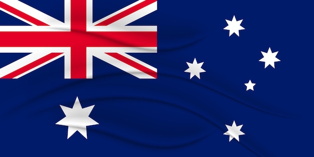 Vector nationale vlag van australië, stoffeneffect. illustratie, vector