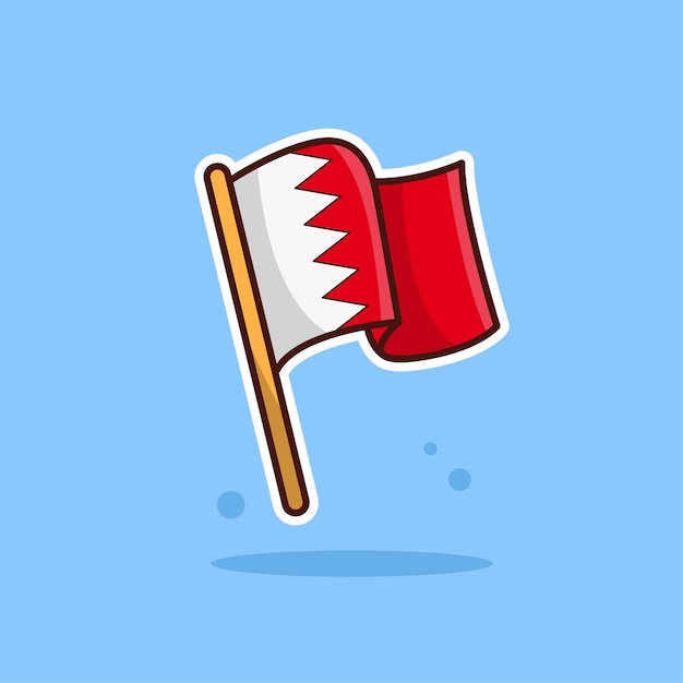 Nationale vlag van Bahrein Cartoon vectorillustratie