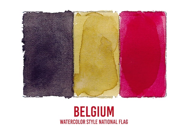 Nationale vlag van België in aquarelstijl premium vector