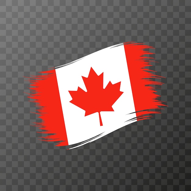 Nationale vlag van Canada Grunge penseelstreek Vector illustratie op transparante achtergrond