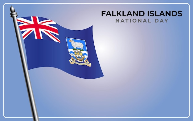 Nationale vlag van de Falklandeilanden geïsoleerd op een achtergrond met kleurovergang