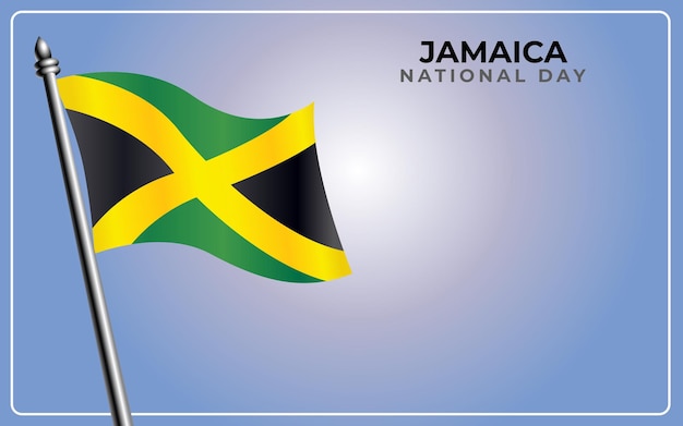 Nationale vlag van Jamaica geïsoleerd op achtergrond met kleurovergang