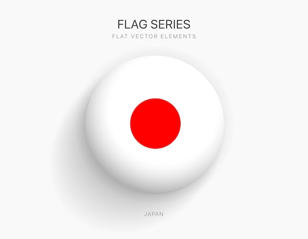 Nationale vlag van japan. japanse vlag logo. japans icoon. neumorfisme zachte gebruikersinterface.