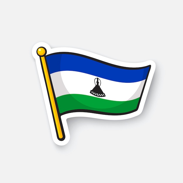 Nationale vlag van lesotho-landen in afrika locatiesymbool voor reizigers vectorillustratie