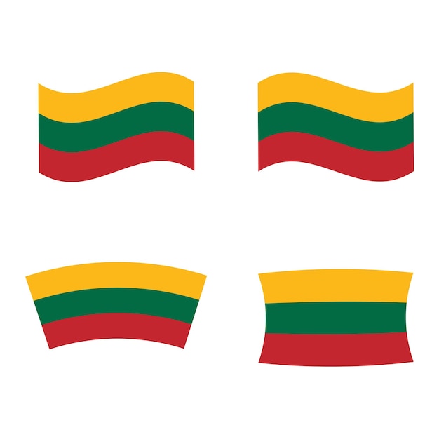 Nationale vlag van Litouwen die zwaait Vectorillustratie