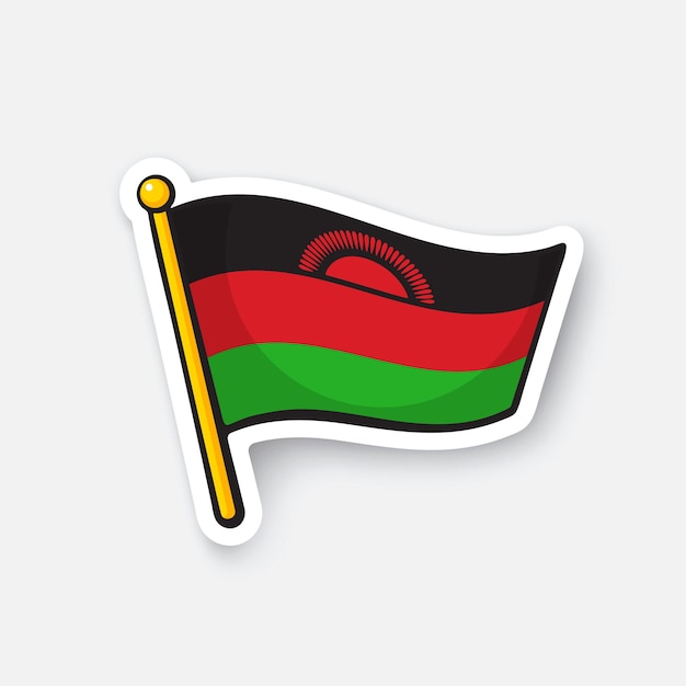 Nationale vlag van Malawi-landen in Afrika Locatiesymbool voor reizigers Vectorillustratie