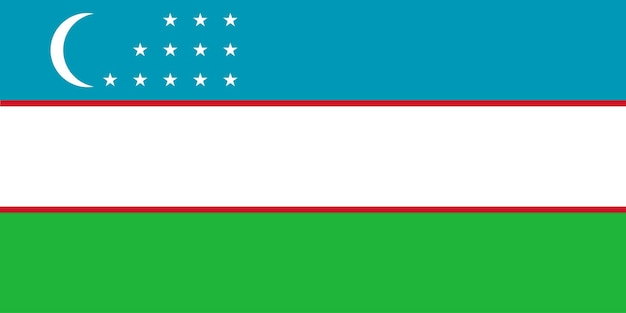 Nationale vlag van Oezbekistan officiële kleuren en verhoudingen Vector illustratie EPS 10 Vector