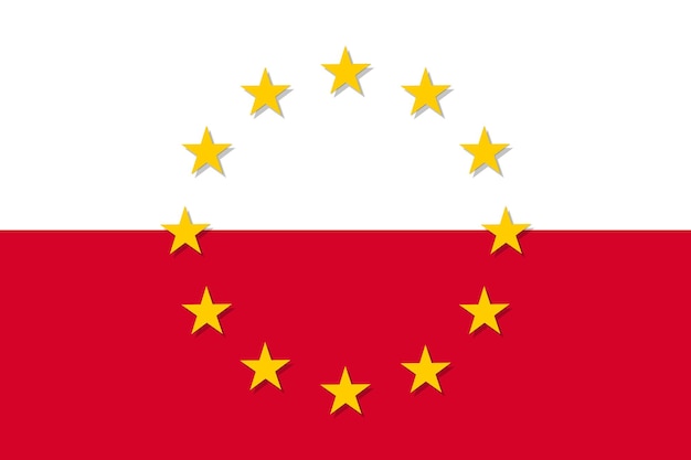 Nationale vlag van Polen met een sterrende cirkel van de EU