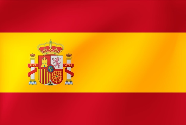 Nationale vlag van Spanje Mooie illustratie met golvende textuur